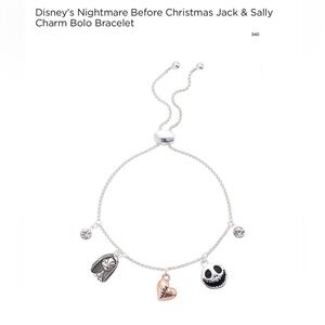 *new* Disney's Nightmare Before Christmas Jack & Sally Charm Bolo Bracelet